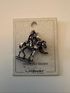 Sterling Silver Cowboy on Horse Charm- Wheeler